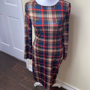Plaid body con dress